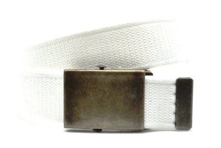 4cm canvas riem met koppelgesp wit 64099