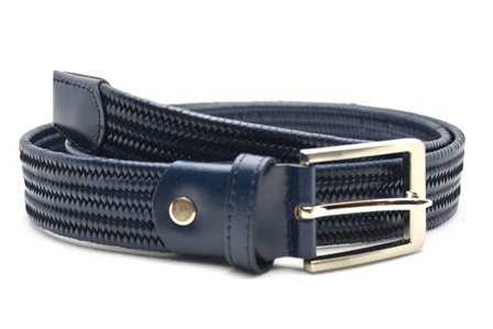 3,5 cm gevlochten elastische riem blauw 80093