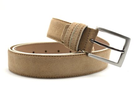 3,5cm pantalon riem taupe su&egrave;de 351