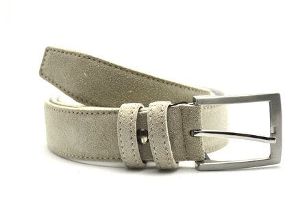 3,5cm pantalon riem ecru su&egrave;de 351