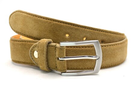 3,5 cm su&egrave;de riem taupe/camel KP35