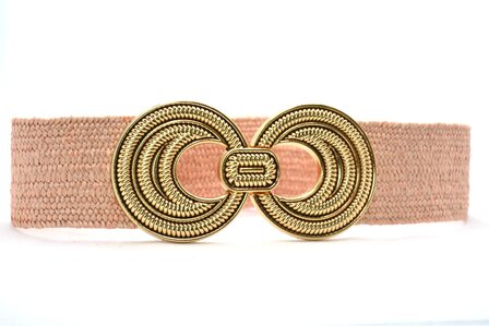 roze raffia riem SA2563