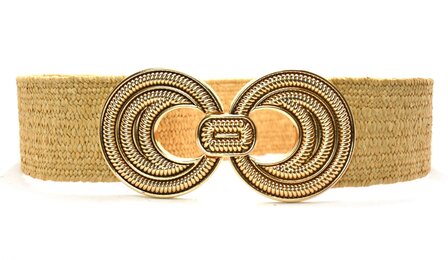 taupe raffia riem SA2563
