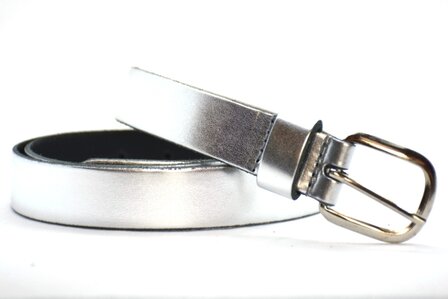 2,5 cm smalle zilveren riem 25455 zilver