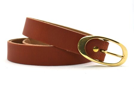 2,5 cm cognac dames riem 25203