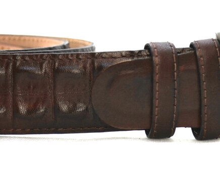 4 cm exclusieve krokodillen riem donkerbruin 008