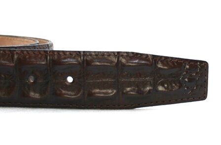 4 cm exclusieve krokodillen riem donkerbruin 008