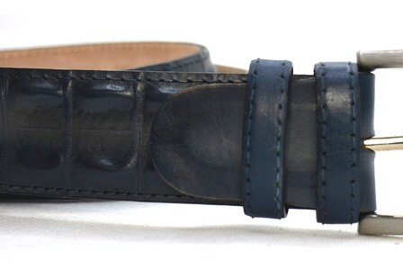 4 cm exclusieve krokodillen riem blauw 006