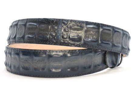 4 cm exclusieve krokodillen riem blauw 006