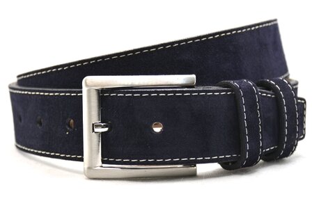 4 cm su&egrave;de riem blauw 400