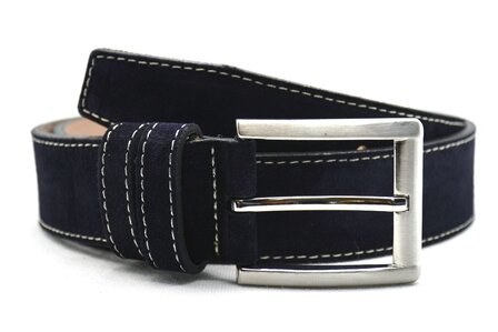 4 cm su&egrave;de riem blauw 400