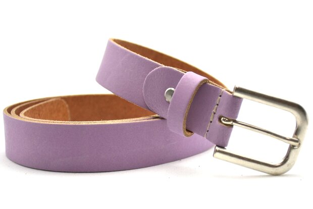 Mooie riem lila leer, 3cm - Moderiemen.nl