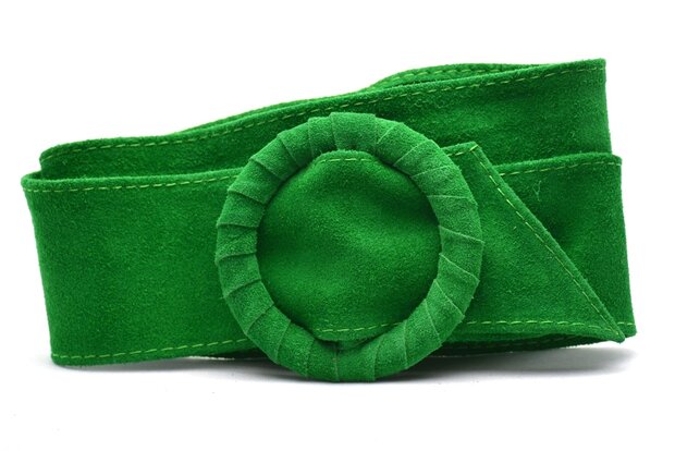 Richtlijnen enz Eigendom zeer soepele groene heup- en taille riem van 6 cm breed - Moderiemen.nl