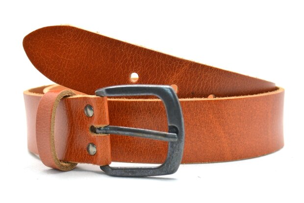 4cm volnerf leren jeans riem cognac 4001