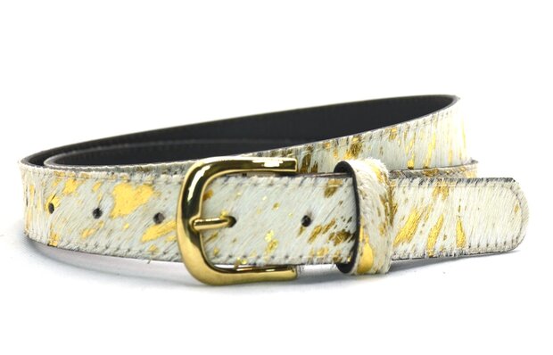 3cm dames riem wit/goud 30497