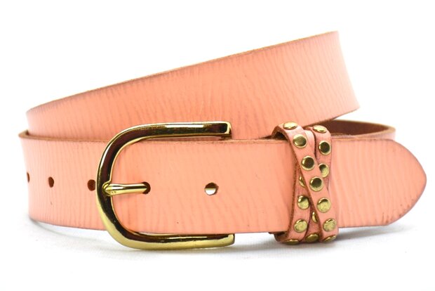 3,5cm roze riem studs goud 35344
