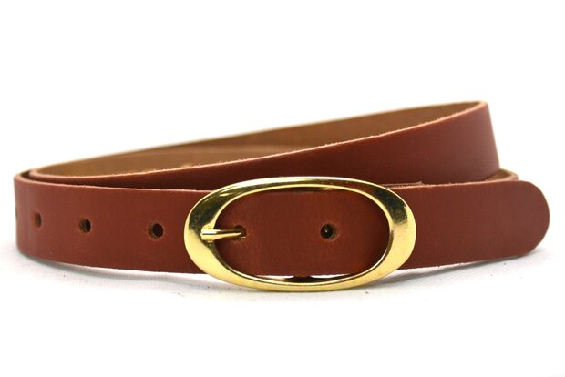 2,5 cm cognac dames riem 25203