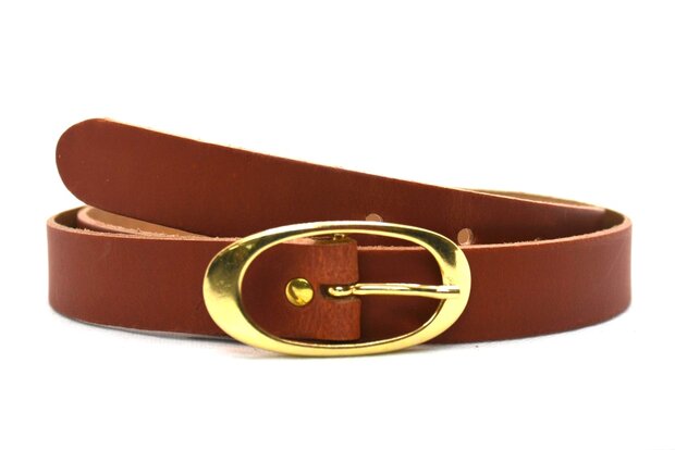 2,5 cm cognac dames riem 25203