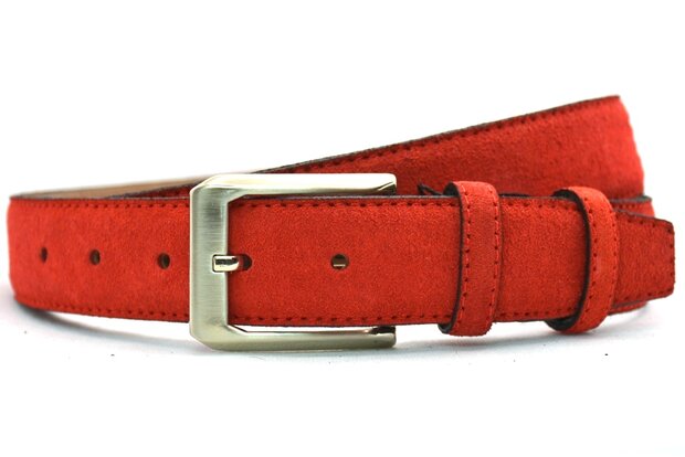 3,5 cm suède riem rood 350Y