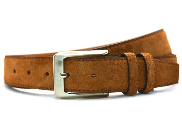 3,5 cm suède riem cognac 350Y