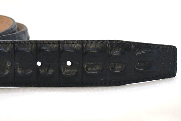4 cm exclusieve krokodillen riem blauw 006