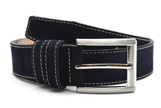 4 cm su&egrave;de riem blauw 400