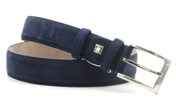 3,5 cm suède riem blauw 350am