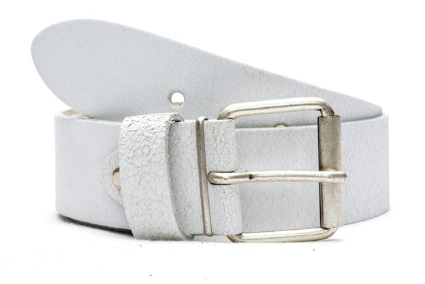 warmte Met andere bands de wind is sterk stoere witte jeans riem van crack leder, 5cm breed - Moderiemen.nl