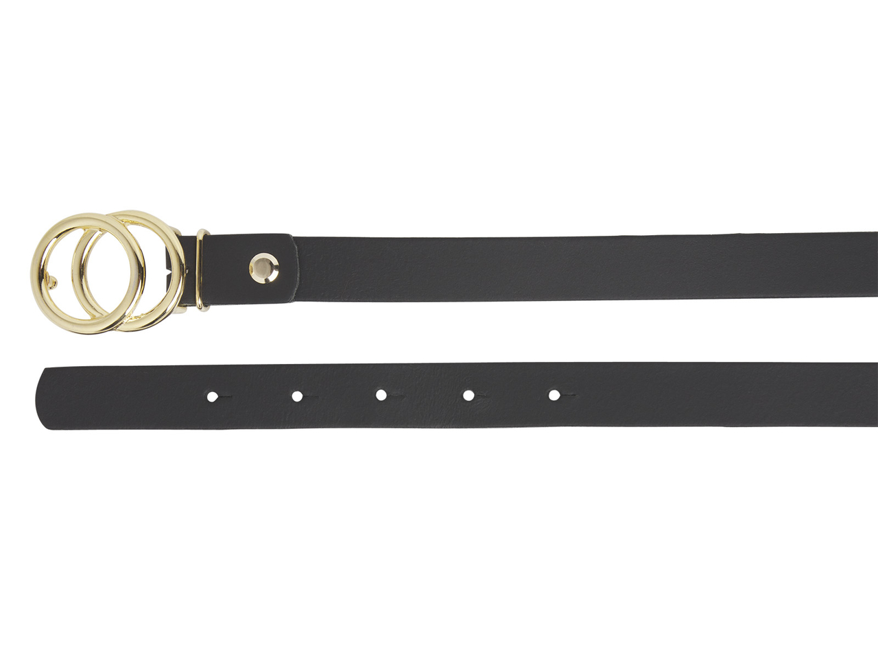 2 cm smalle Timbelt riem met ringen goud Moderiemen