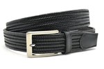 3,5 cm gevlochten elastische riem zwart 80093