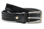3,5 cm gevlochten elastische riem zwart 80093