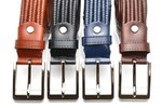 3,5 cm gevlochten elastische riem blauw 80093