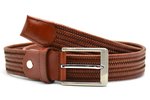 3,5 cm gevlochten elastische riem cognac 80093