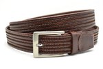 3,5 cm gevlochten elastische riem bruin 80093