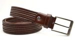 3,5 cm gevlochten elastische riem bruin 80093