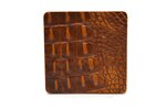 set van 6 leren onderzetters - croco - cognac