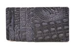 set van 6 leren onderzetters - croco - blauw