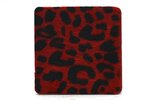 set van 6 leren onderzetters - panter rood