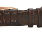 4 cm exclusieve krokodillen riem donkerbruin 008