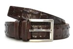 4 cm exclusieve krokodillen riem donkerbruin 008
