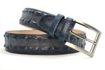 4 cm exclusieve krokodillen riem blauw 006