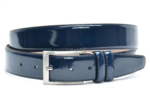 3,5cm pantalon riem blauw lakleder bllak350am