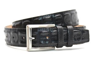 4 cm exclusieve krokodillen riem zwart 002