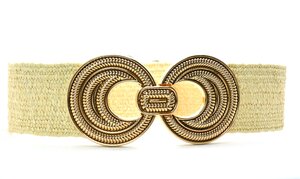 ecru raffia riem SA2563