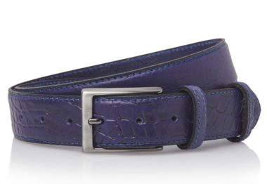 3,5 cm blauwe pantalon riem croco 35577