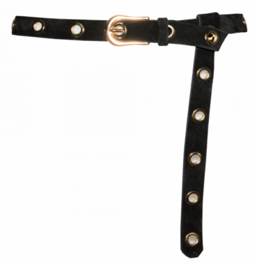 2,5 cm lange zwarte riem goud 25415