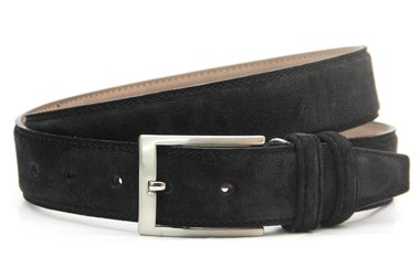 3,5 cm suède riem zwart 350am