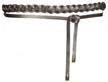 Bruine knoop riem half vlecht 001