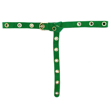 2,5cm lange groene riem goud 25435