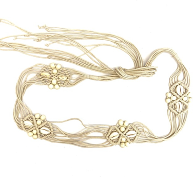 gevlochten ecru riem 10289